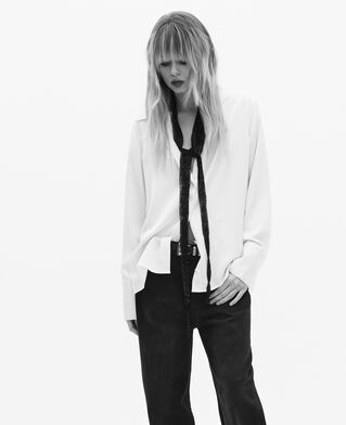 The Kooples MUJER WHITE camisa de raso sin blanquear