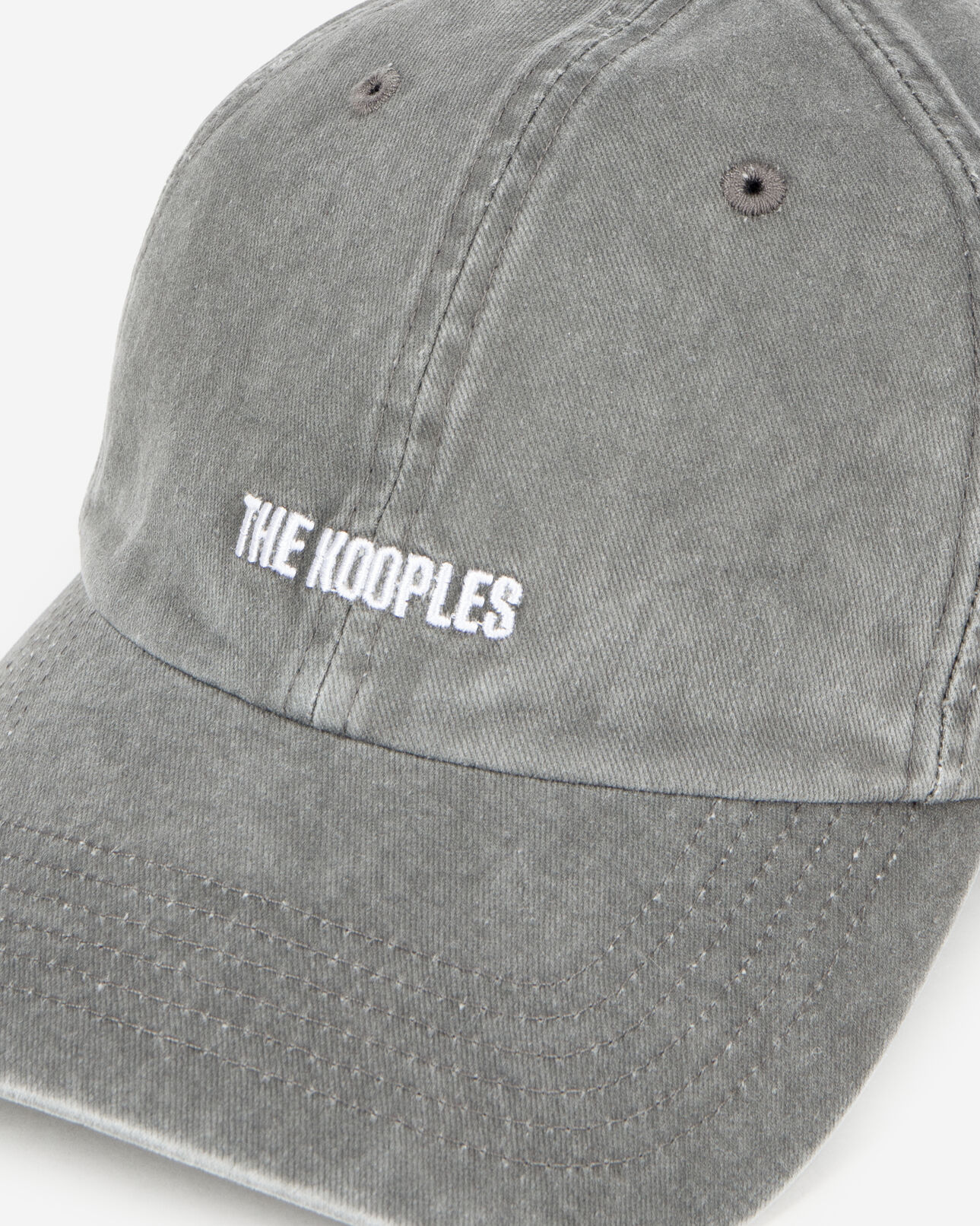 The Kooples MIXTE BLACK WASHED casquette logo brodé noire