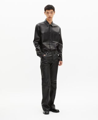 The Kooples MEN BLACK black leather shirt