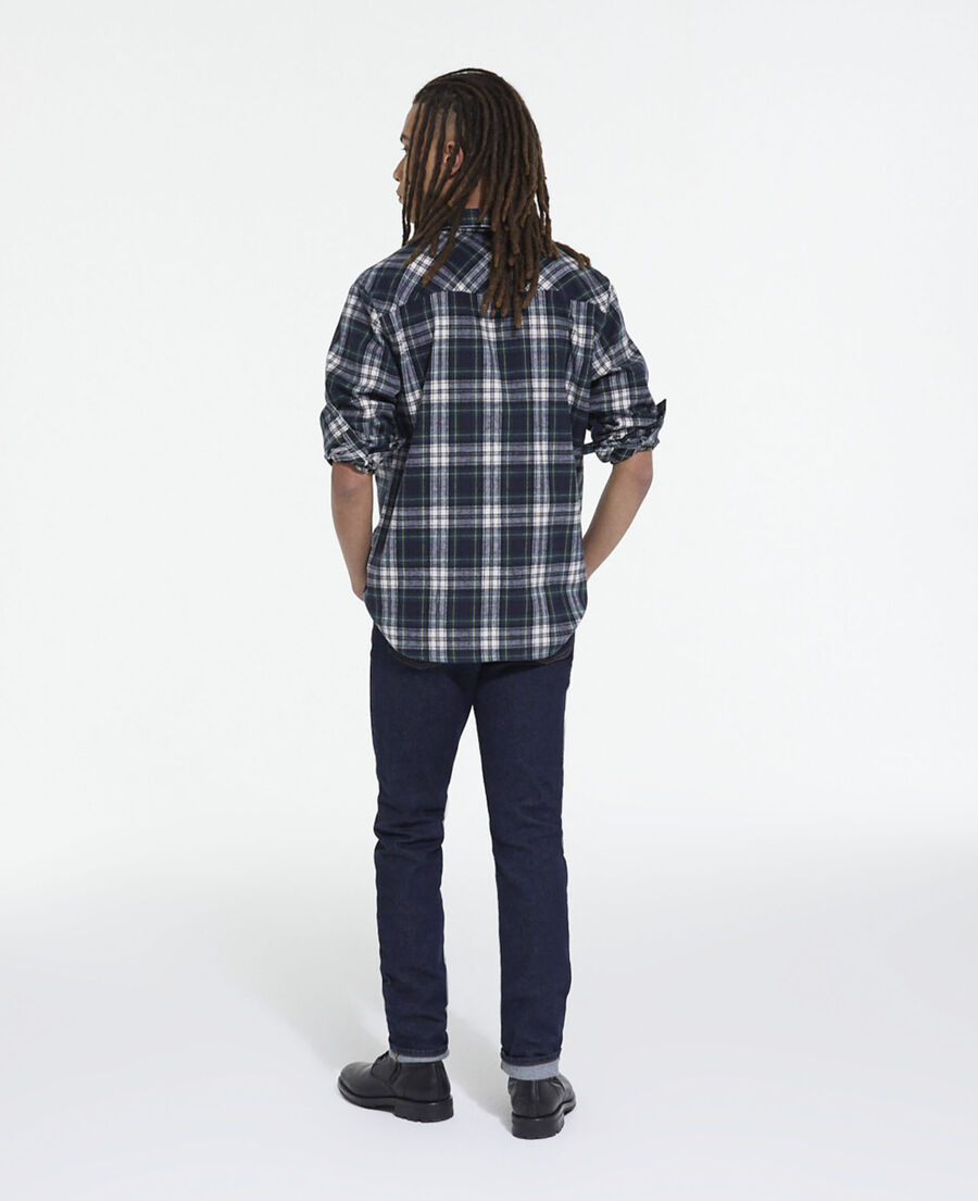 The Kooples HOMME BOTTLE GREEN chemise col classique à carreaux