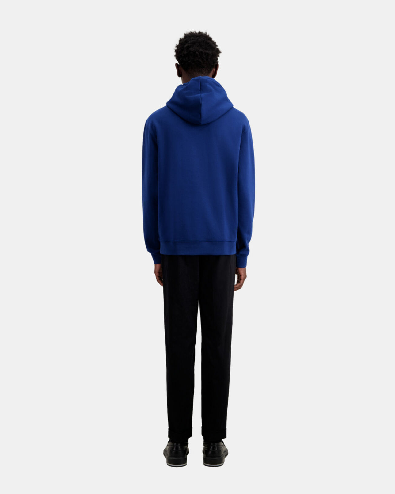 The Kooples MEN ROYAL BLUE - DARK NAVY bright blue logo hoodie