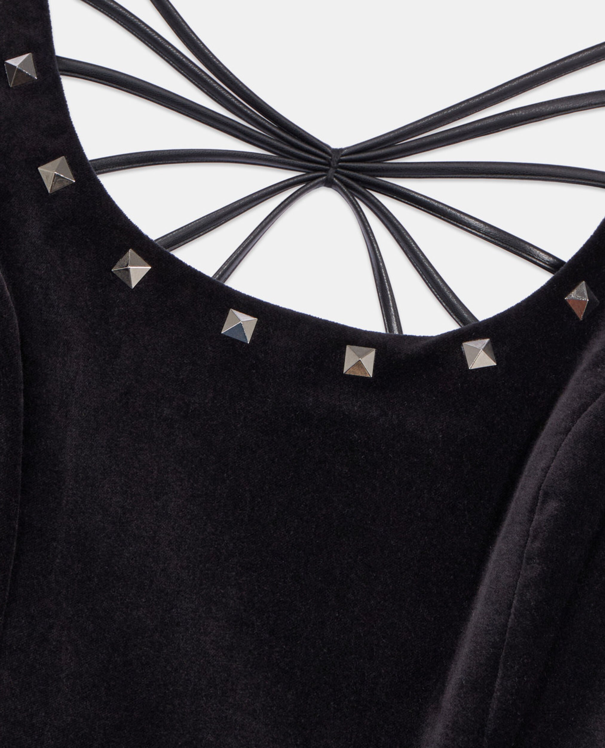 Short black velvet dress, BLACK, hi-res image number null