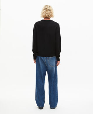 The Kooples HOMME BLACK pull col v en cachemire noir