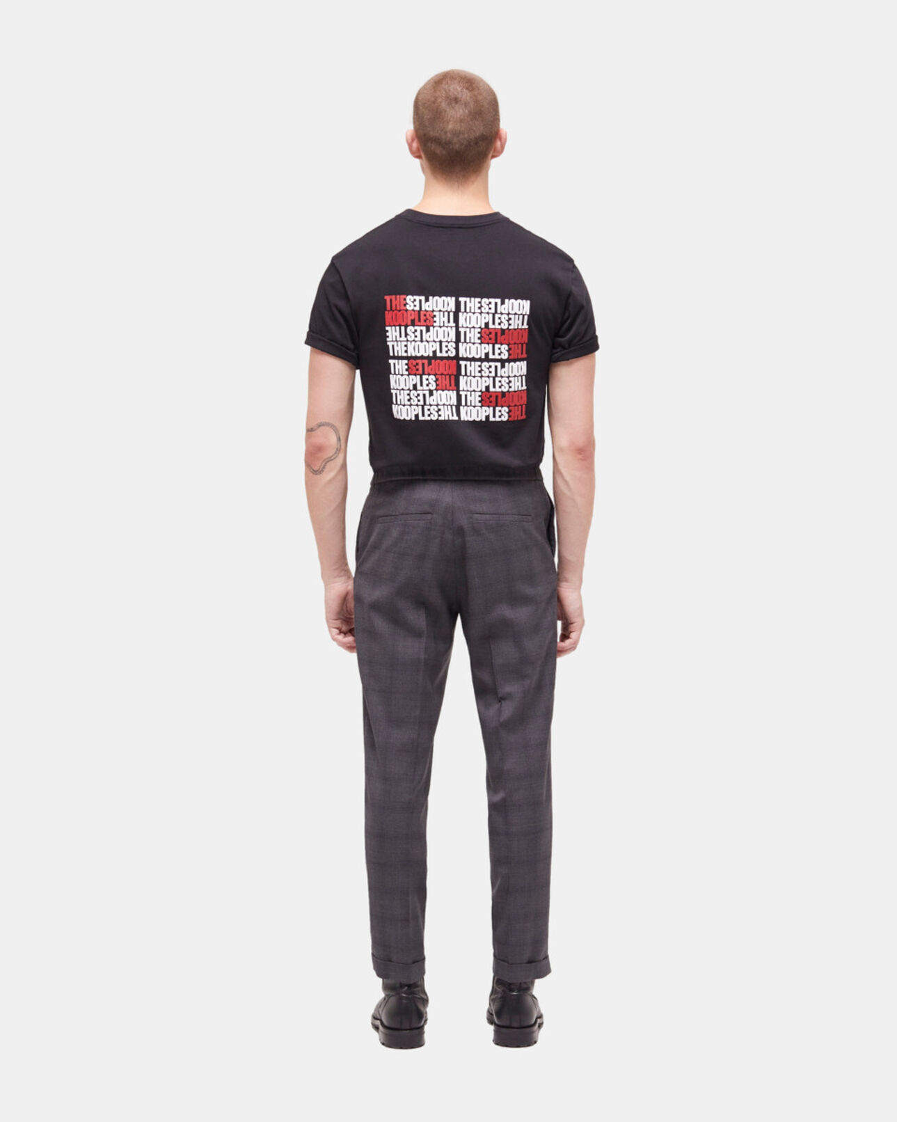 The Kooples MEN BLACK patterned suit pants