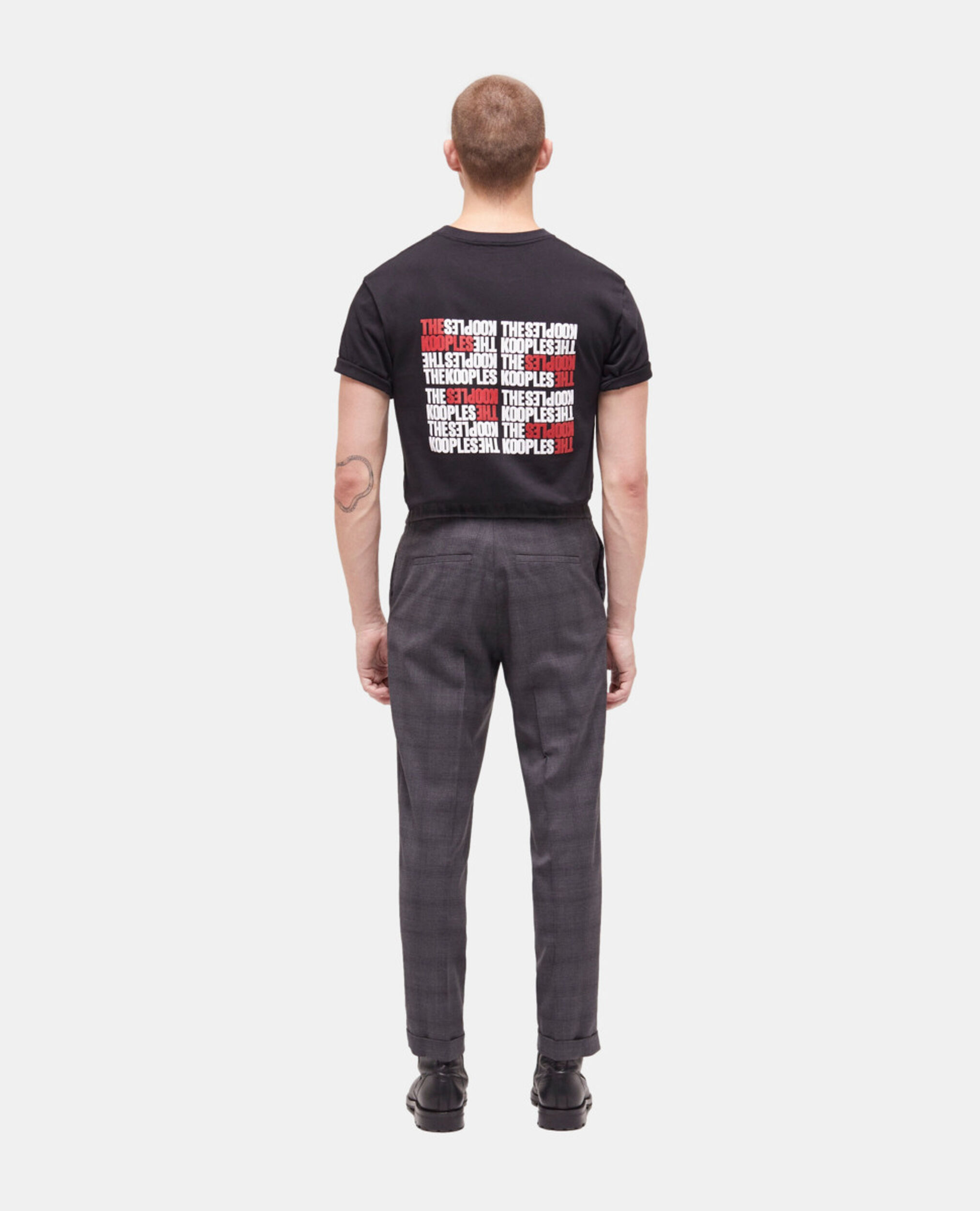 Pantalon de costume à motif, BLACK, hi-res image number null