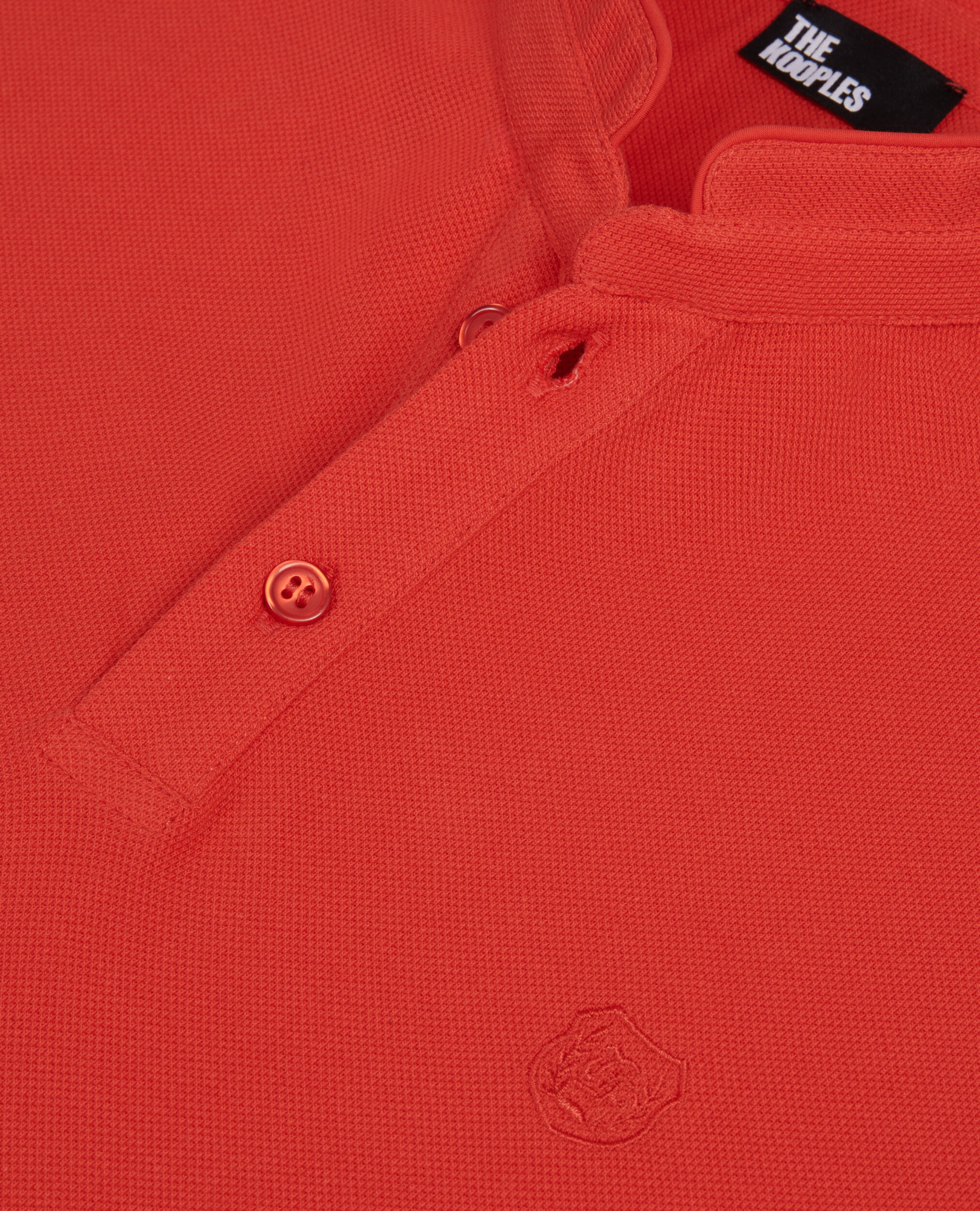 Rotes Poloshirt aus Baumwollpiqué mit Print, RED, hi-res image number null