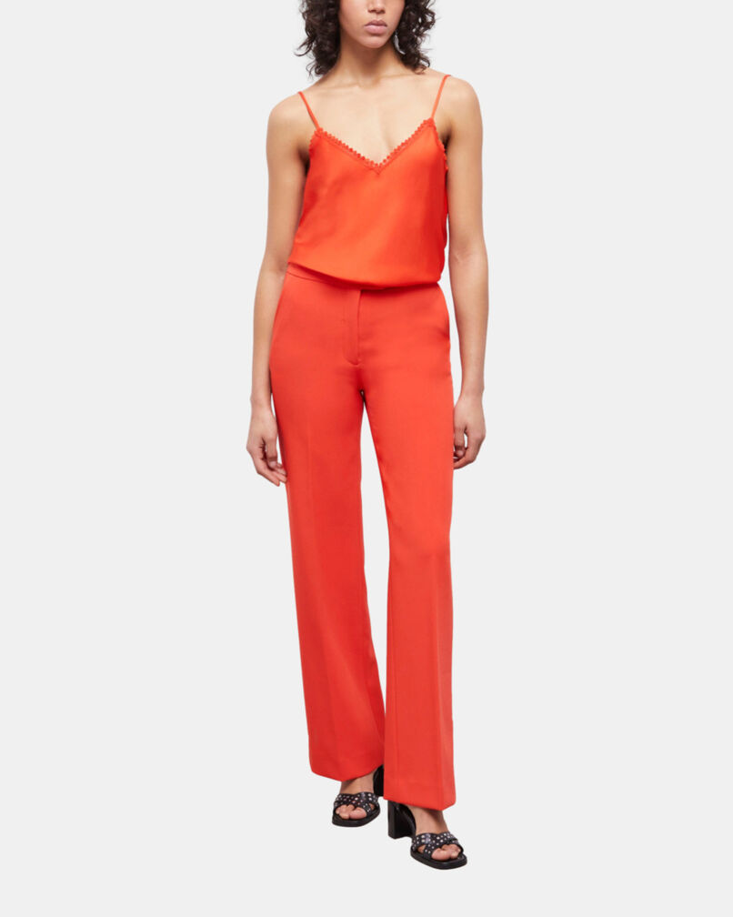 The Kooples FEMME ORANGE pantalon tailleur orange en crêpe