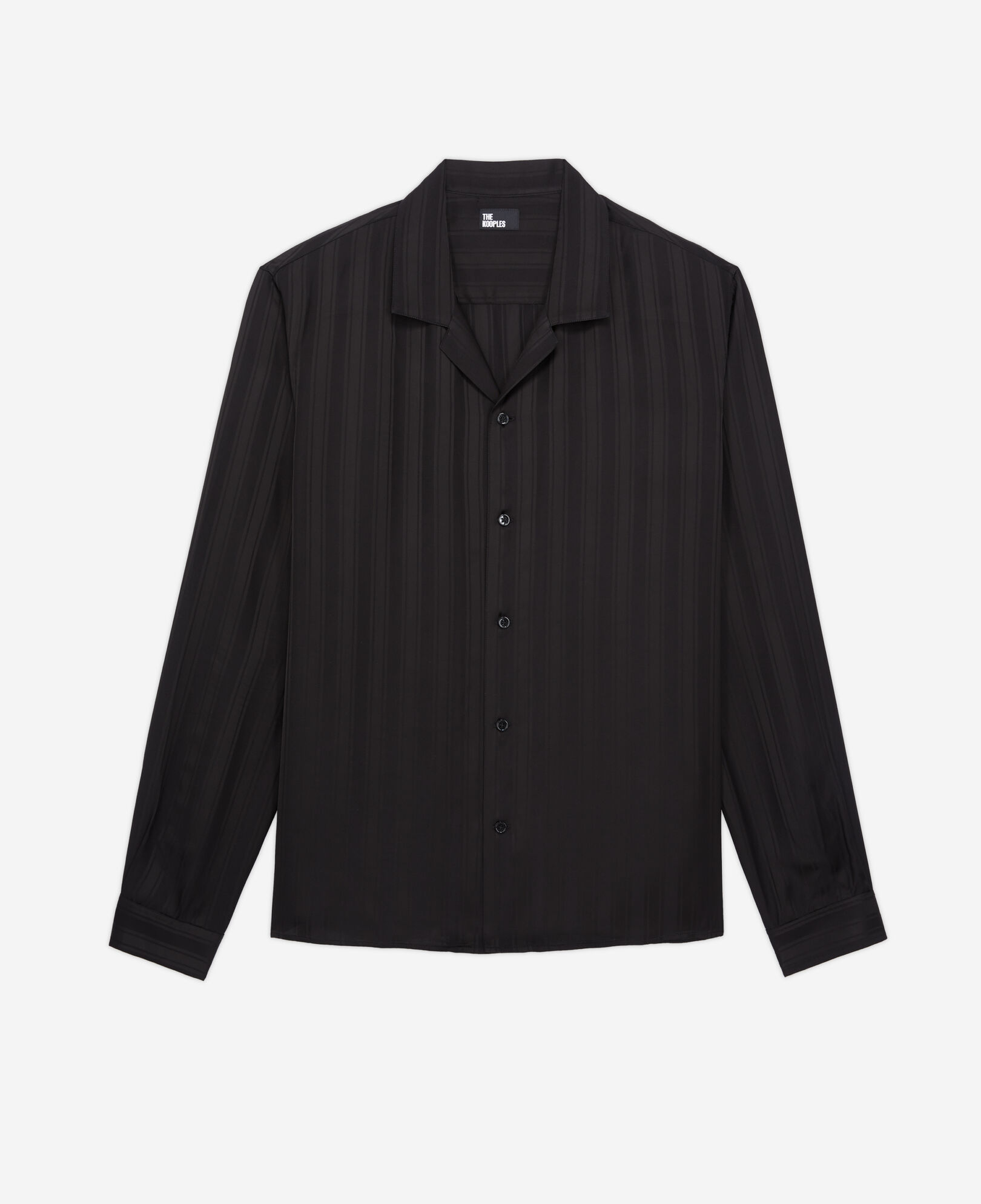 The Kooples HERREN BLACK schwarzes jacquard-hemd mit streifen