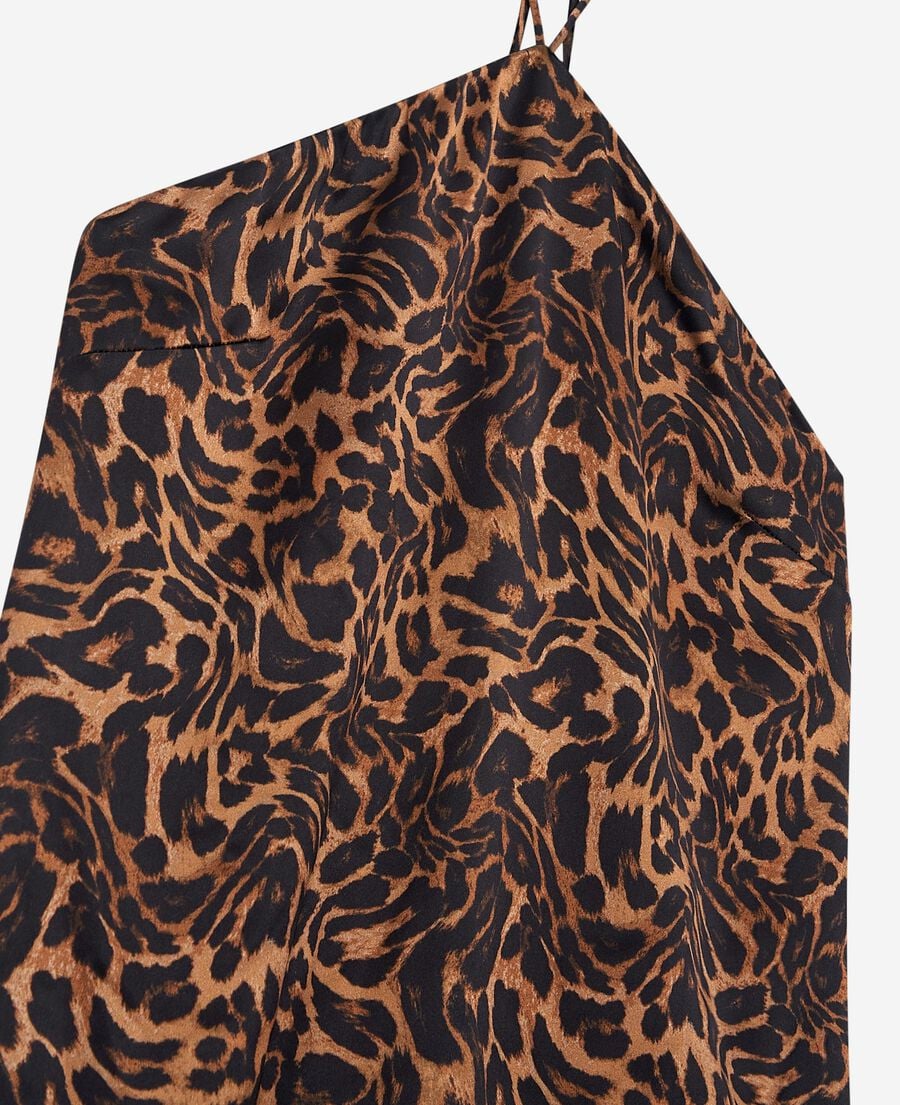 The Kooples DAMEN LEOPARD langes, ärmelloses kleid mit leopardenmuster