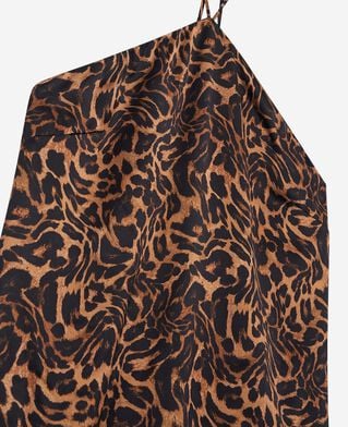 The Kooples DAMEN LEOPARD langes, ärmelloses kleid mit leopardenmuster