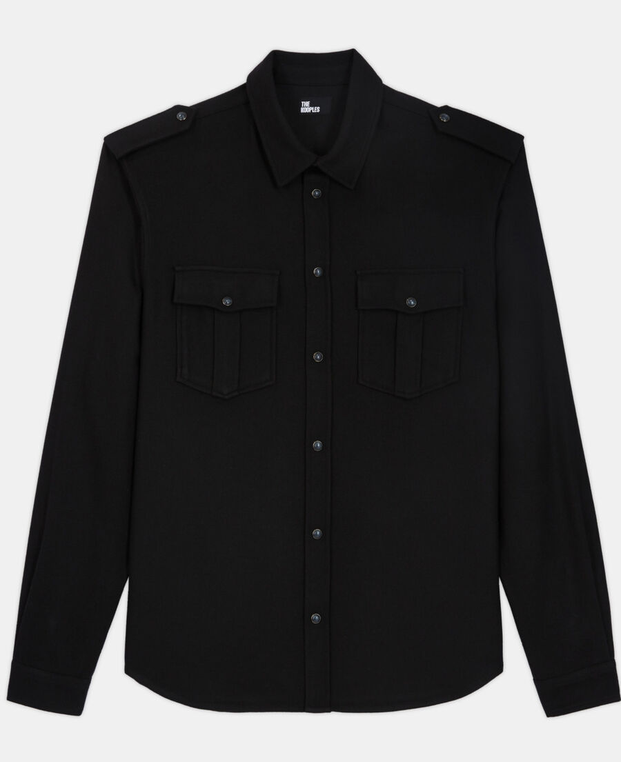black shirt with classic collar
