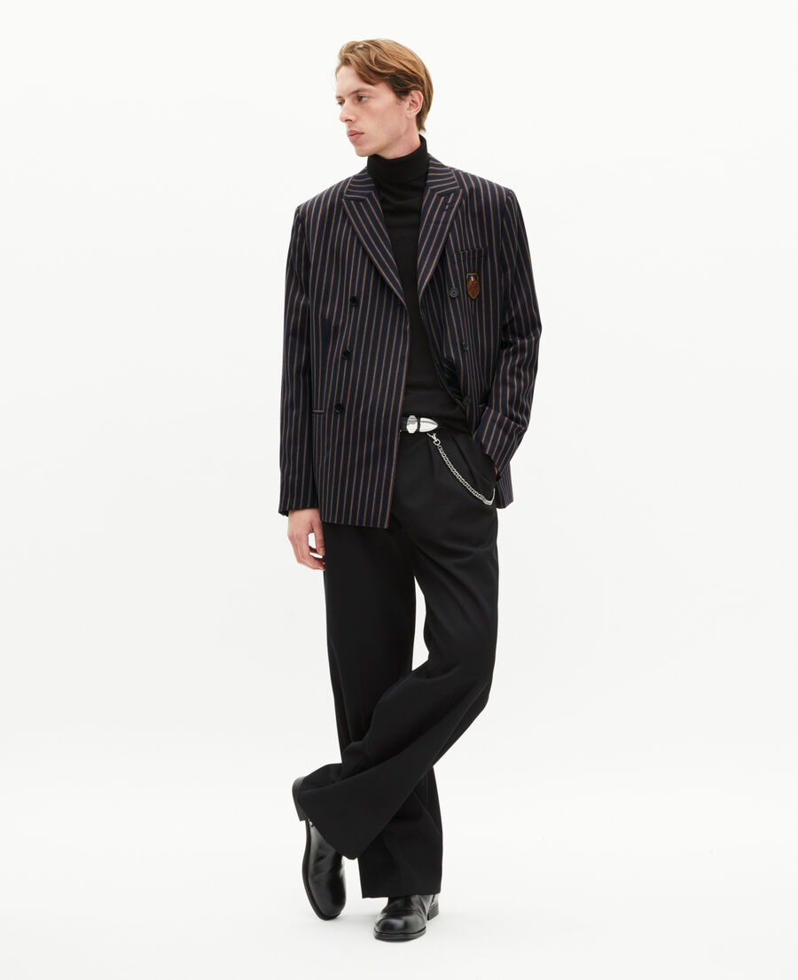 The Kooples MEN BLUE-WHITE-RED navy striped double-breasted jacket