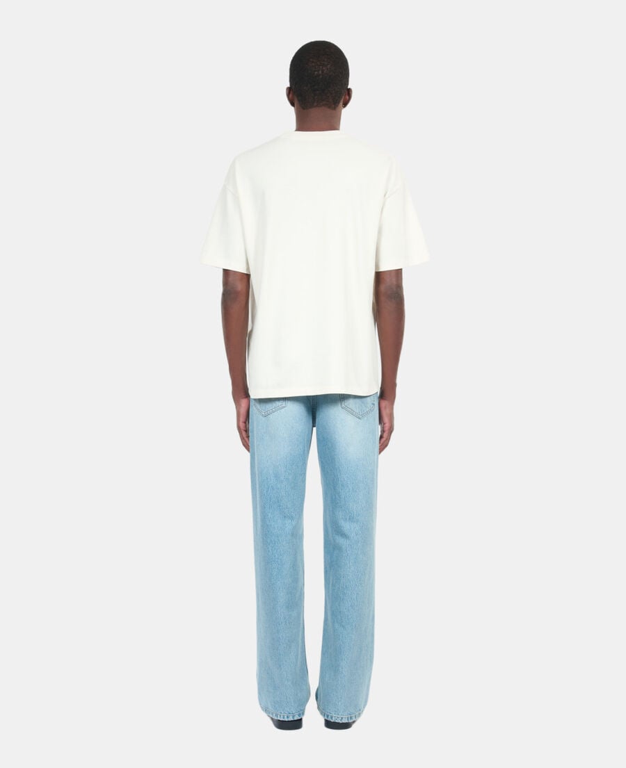 The Kooples HERREN ECRU weißes t-shirt mit backstage-siebdruck