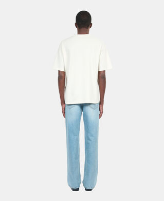 The Kooples HERREN ECRU weißes t-shirt mit backstage-siebdruck