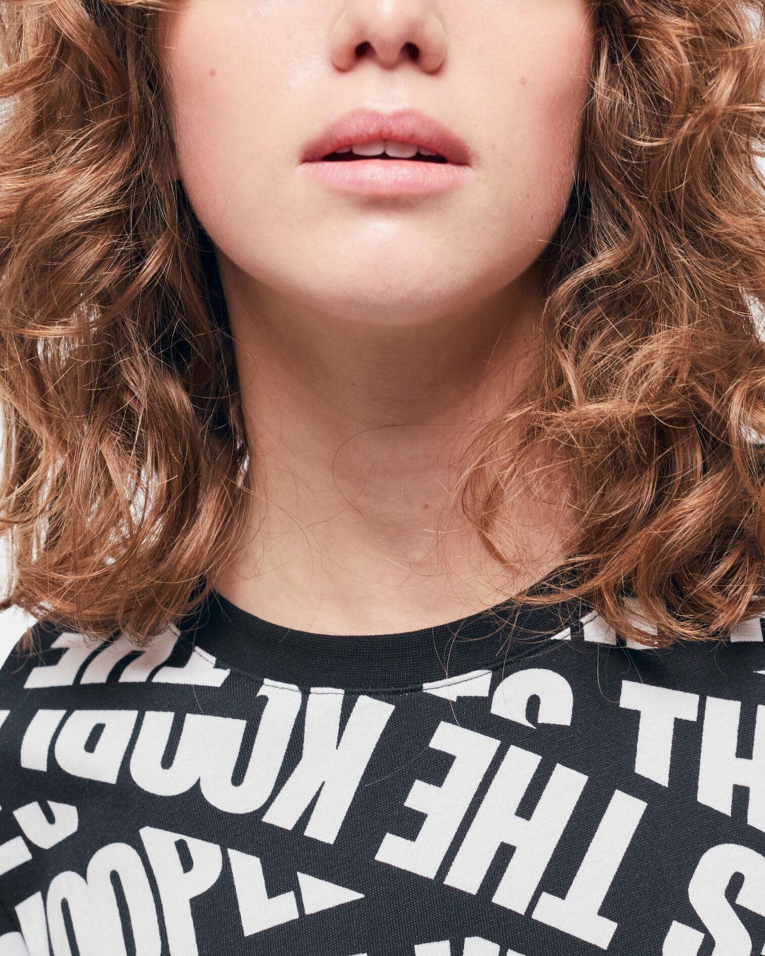 T-shirt with The Kooples logo, BLACK / WHITE, hi-res image number null