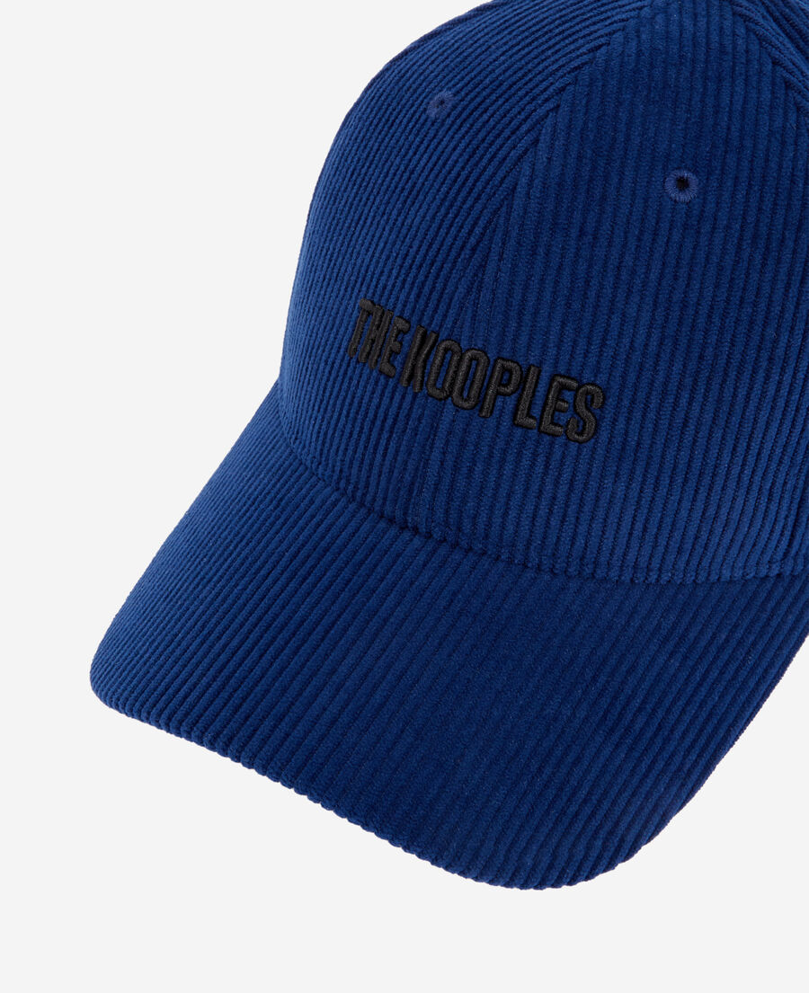 casquette bleue en velours côtelé