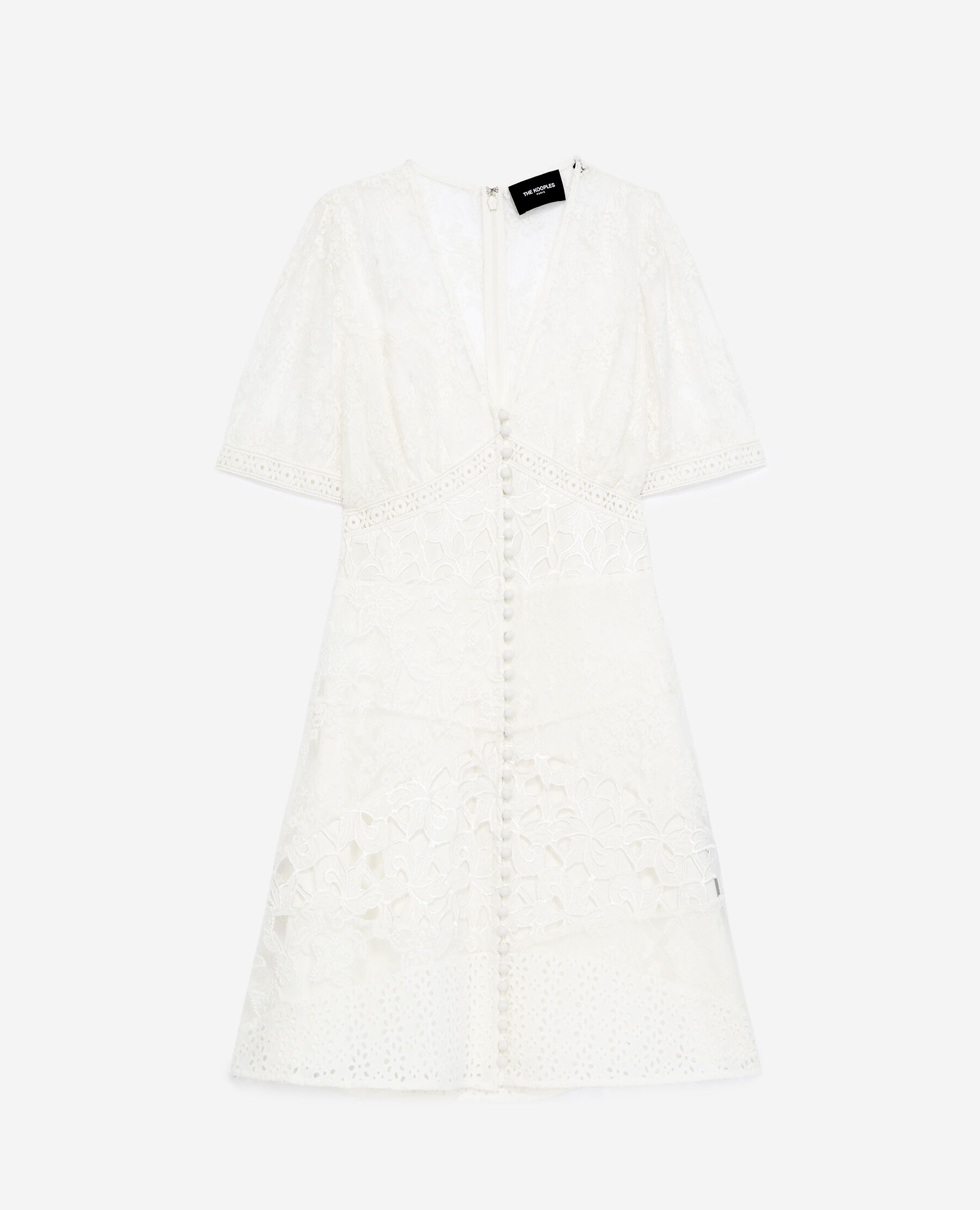 Short ecru dress with embroidery The Kooples