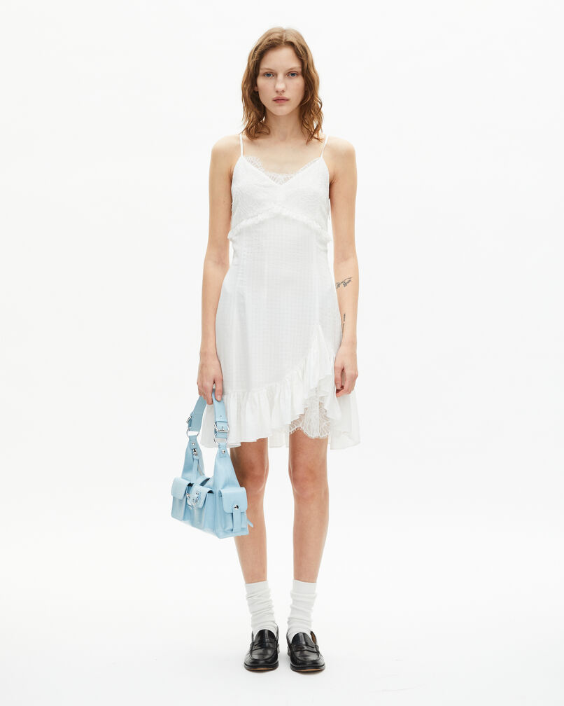 The Kooples FEMME ECRU robe courte détail dentelle écrue
