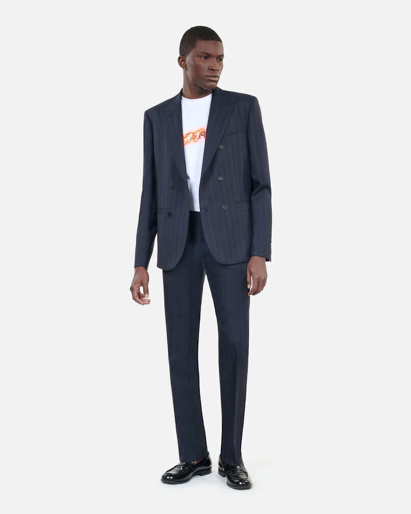 The Kooples HOMME NAVY veste de costume à rayures bleues