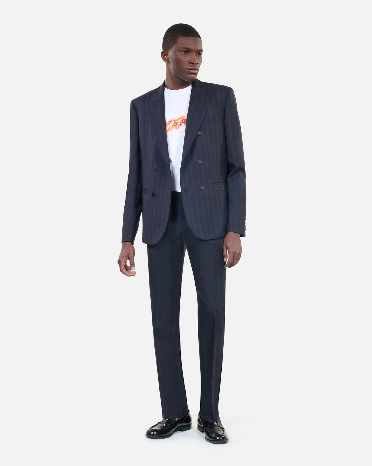 The Kooples MEN NAVY blue striped suit jacket