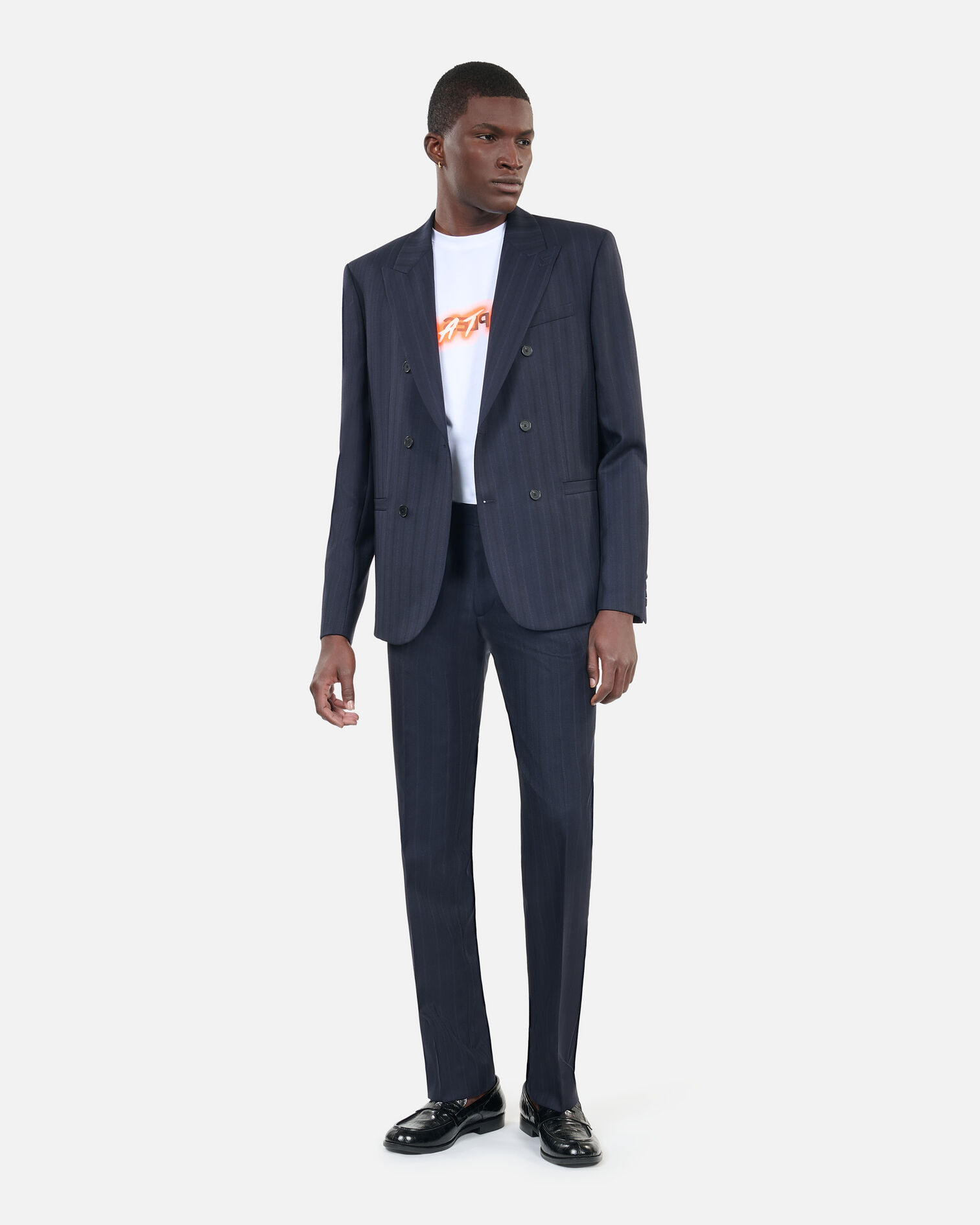 Blue striped suit jacket, NAVY, hi-res image number null