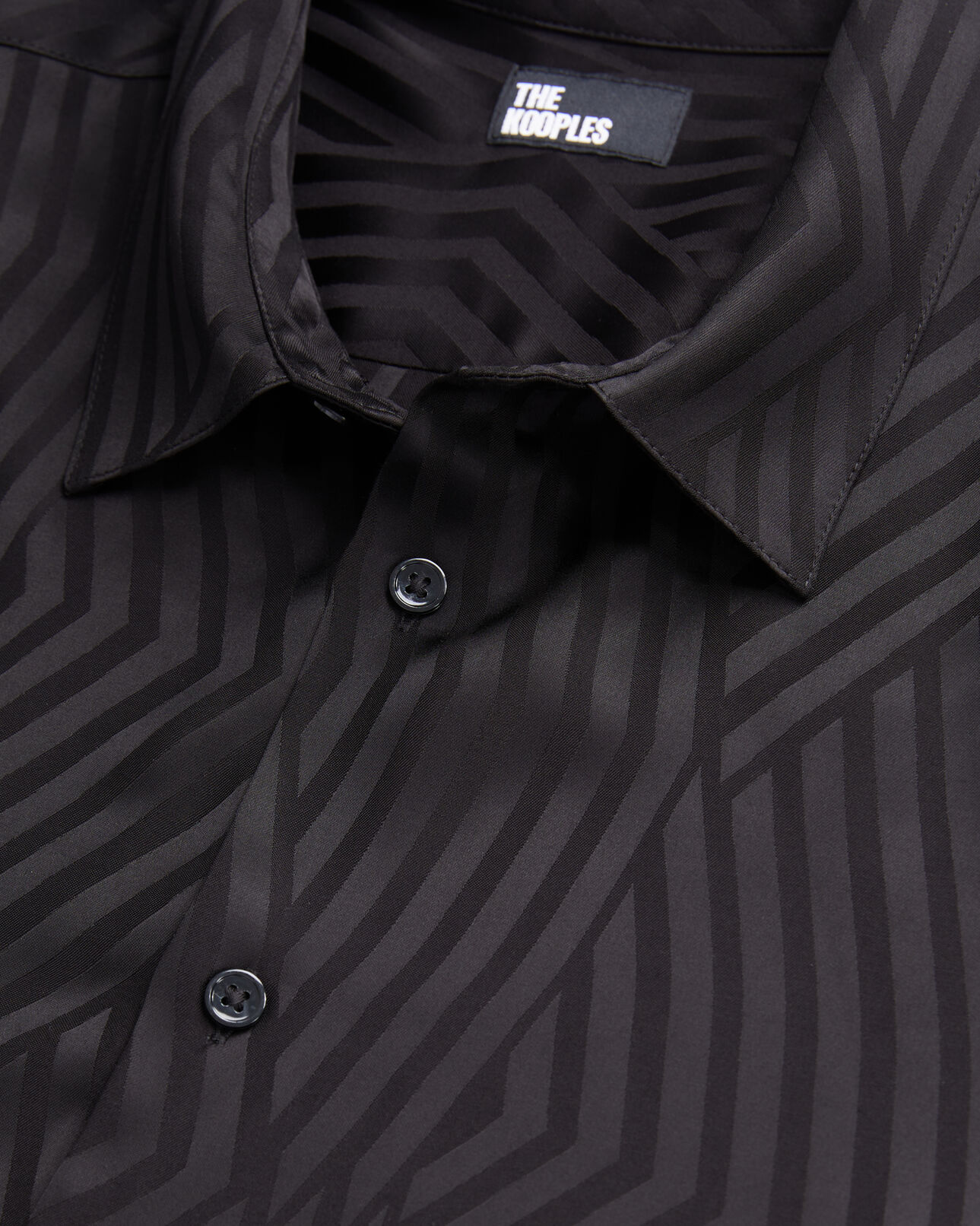 The Kooples MEN BLACK black geometric jacquard shirt