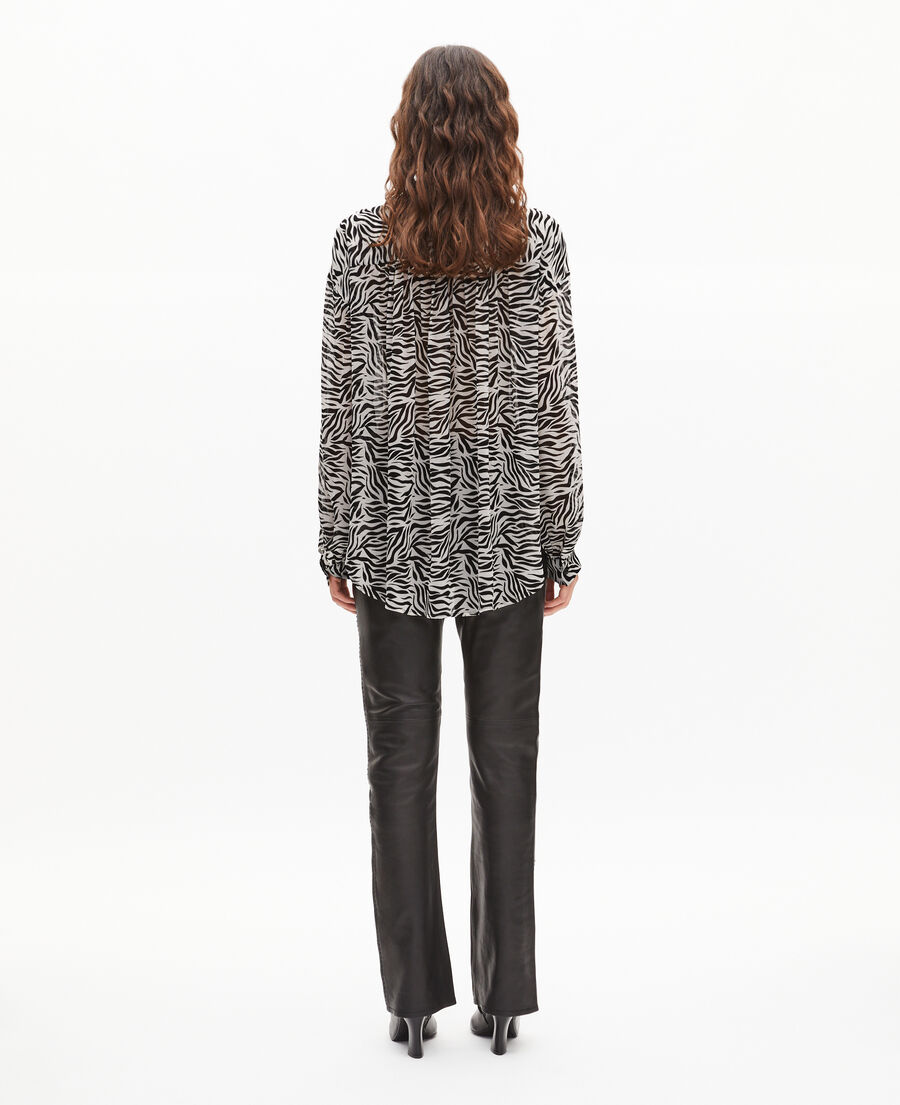 The Kooples WOMEN BLACK WHITE zebra print shirt