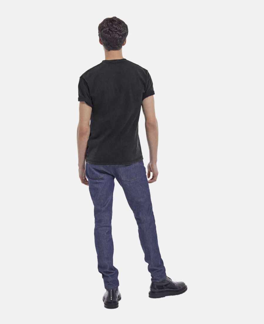 faded black crew neck t-shirt w/ eagle print