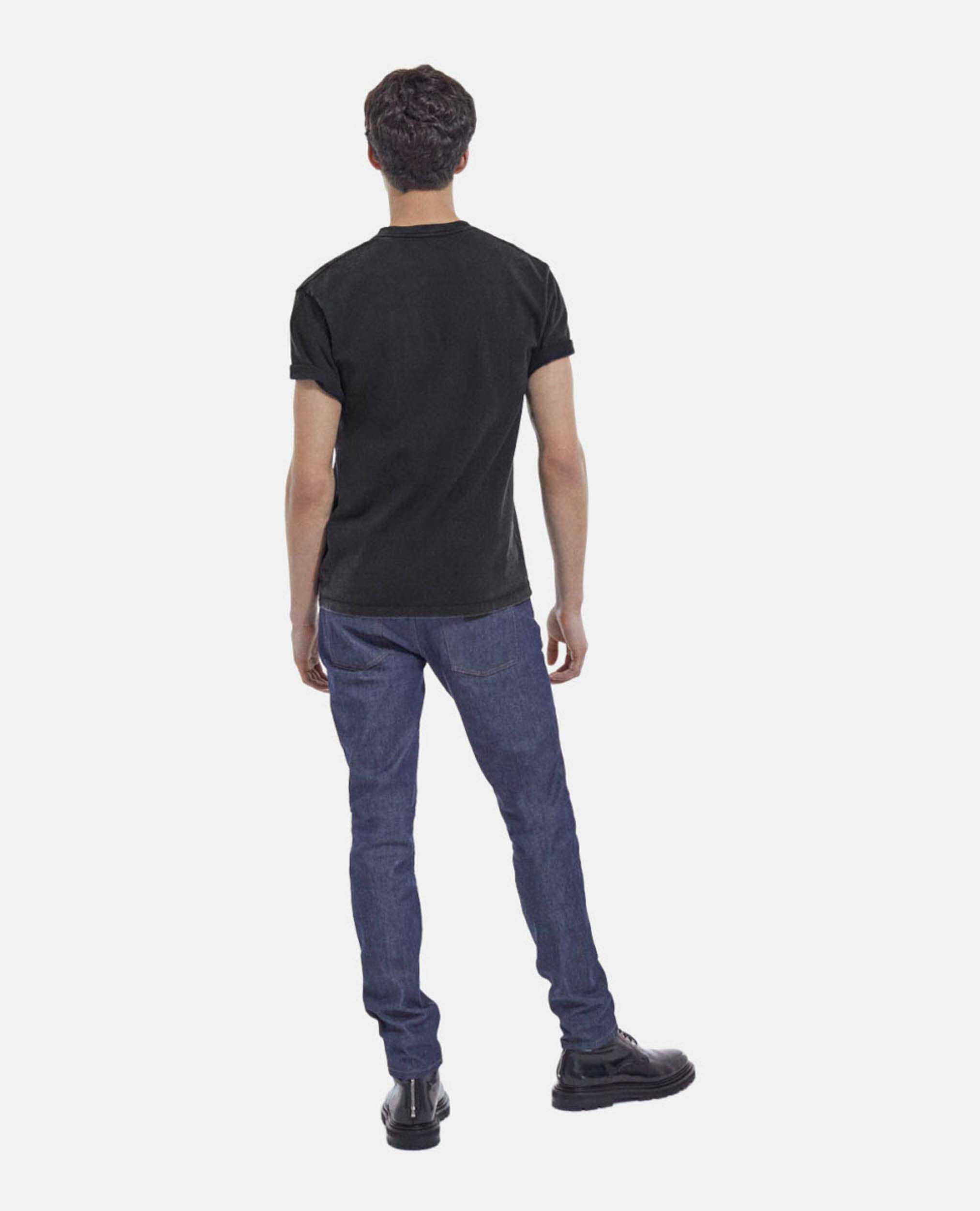 Faded black crew neck T-shirt w/ eagle print, BLACK WASHED, hi-res image number null