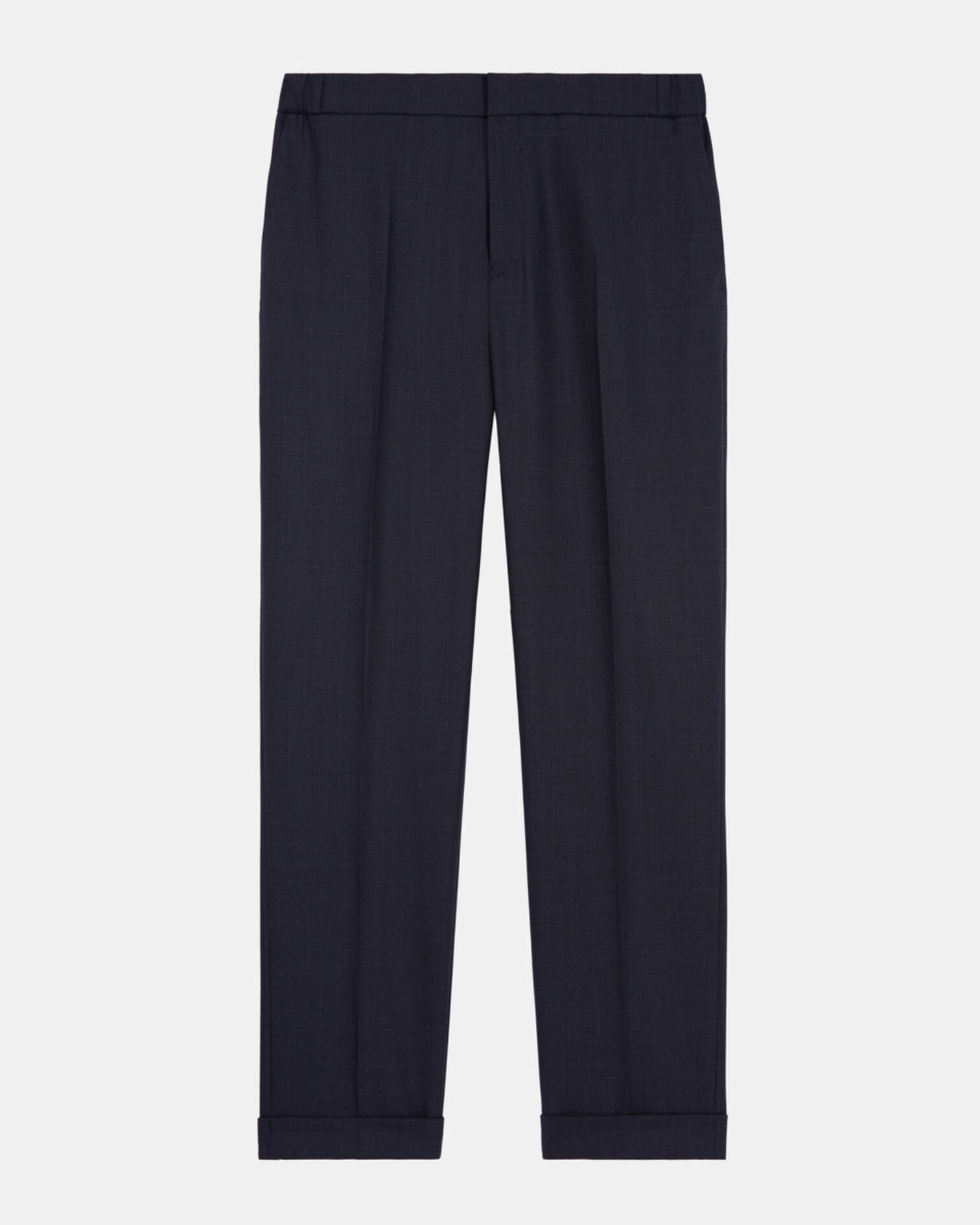 Navy blue wool suit pants, NAVY, hi-res image number null