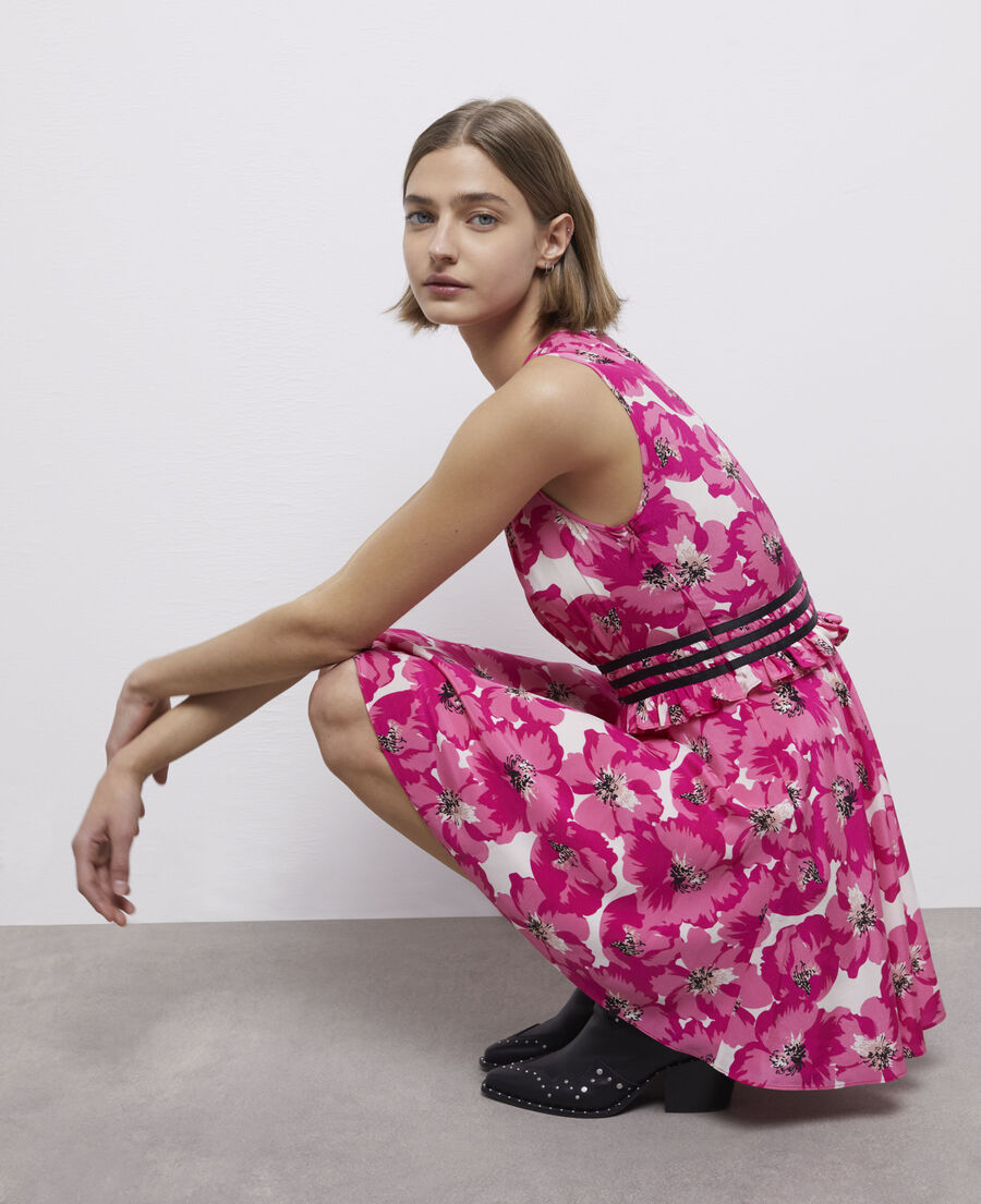 robe courte imprimée en soie