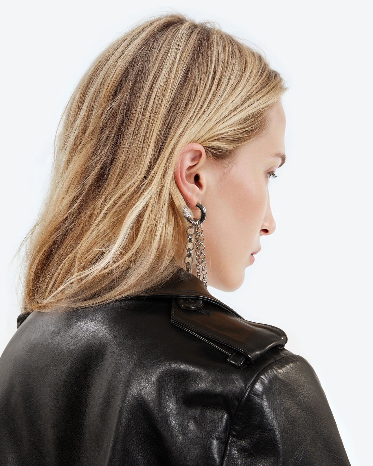 The Kooples FEMME SILVER set de 2 boucles d'oreilles argentées