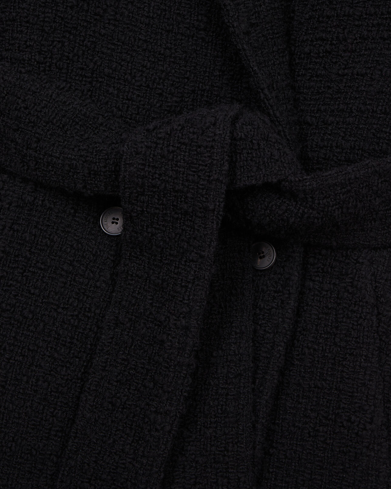 The Kooples FEMME BLACK manteau long noir en tweed