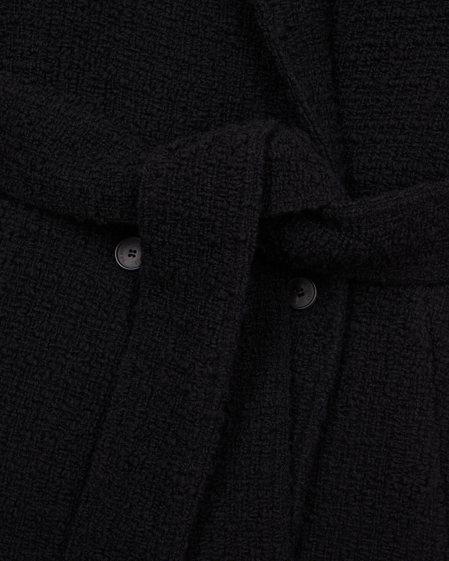 Manteau long noir en tweed, BLACK, hi-res image number null