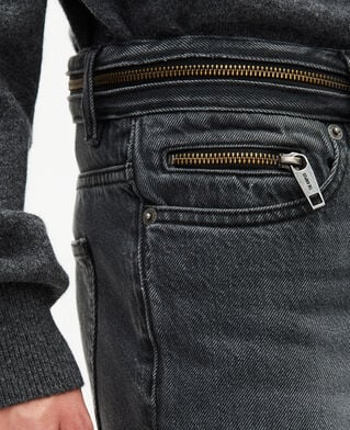 The Kooples HERREN BLACK WASHED schmale schwarze jeans mit verwaschener optik