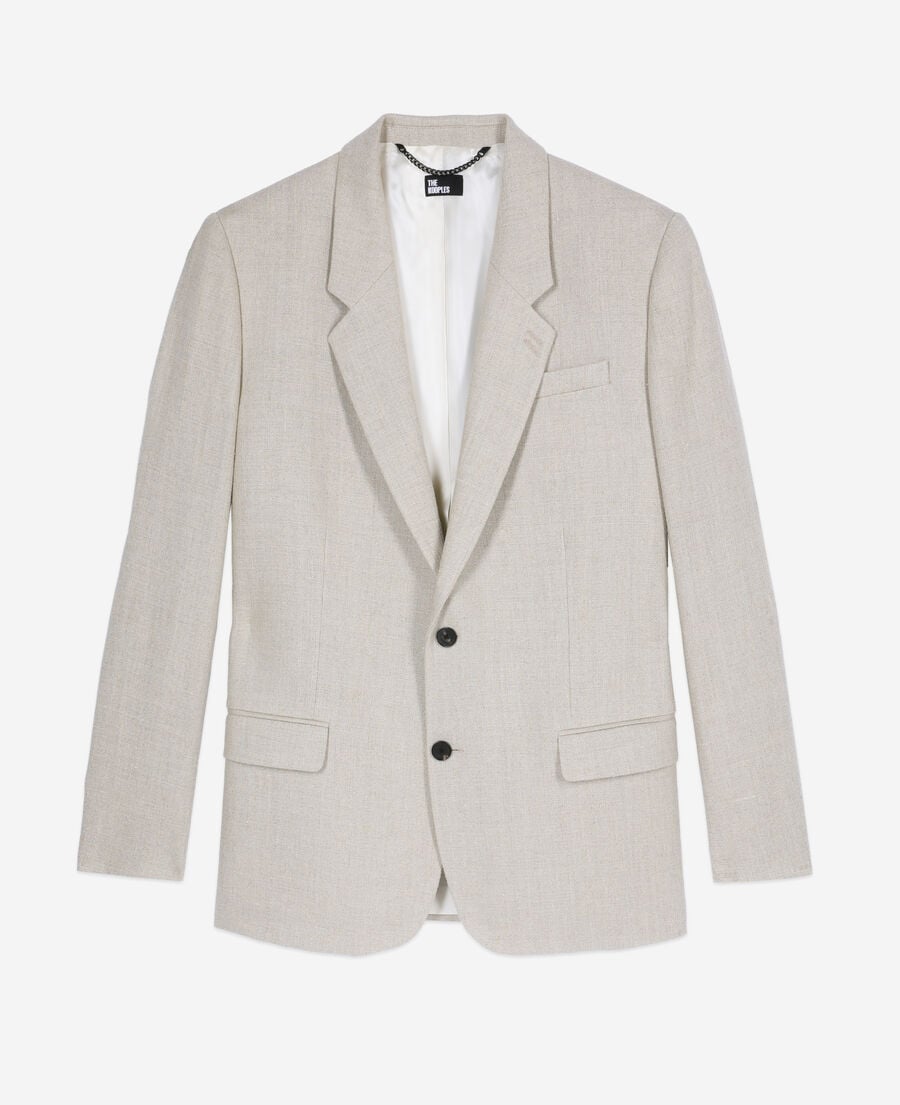 The Kooples H BEIGE beige linen suit jacket