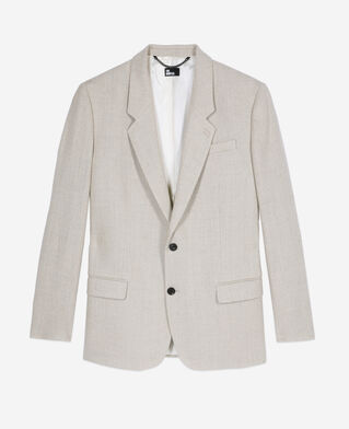 The Kooples H BEIGE beige linen suit jacket