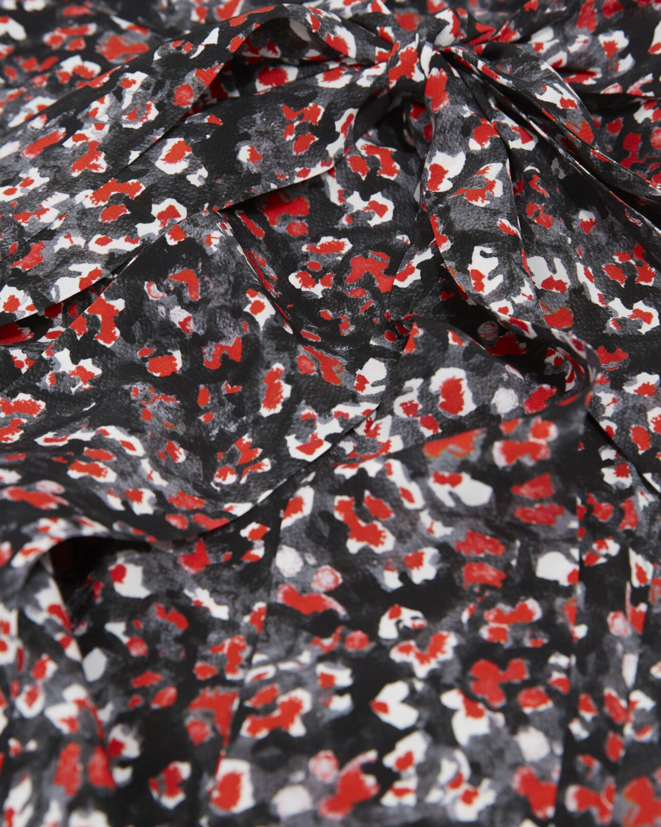 The Kooples FEMME BLACK - RED jupe longue imprimé fleuri