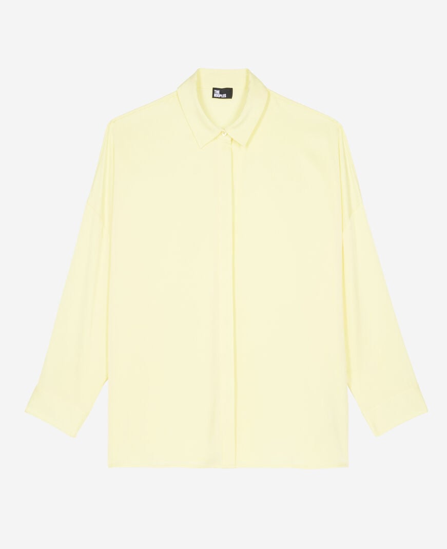 The Kooples FEMME LIGHT YELLOW chemise ample en soie jaune