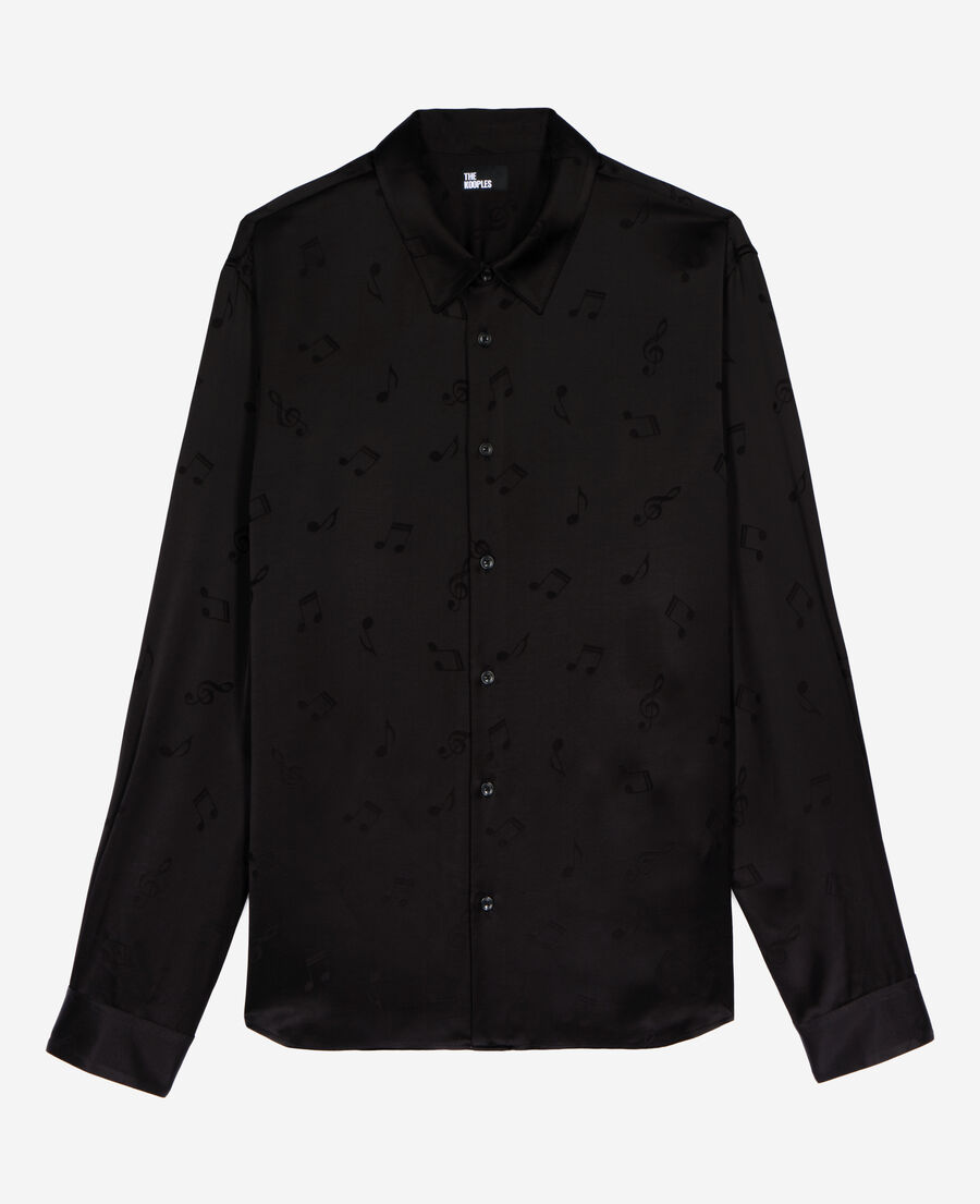The Kooples H BLACK black music print jacquard shirt