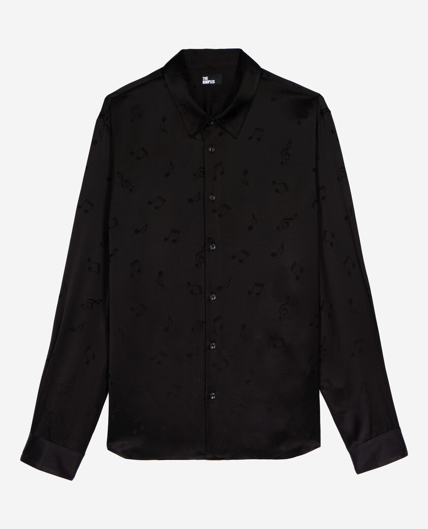 The Kooples HOMME BLACK chemise en jacquard imprimé musique noire