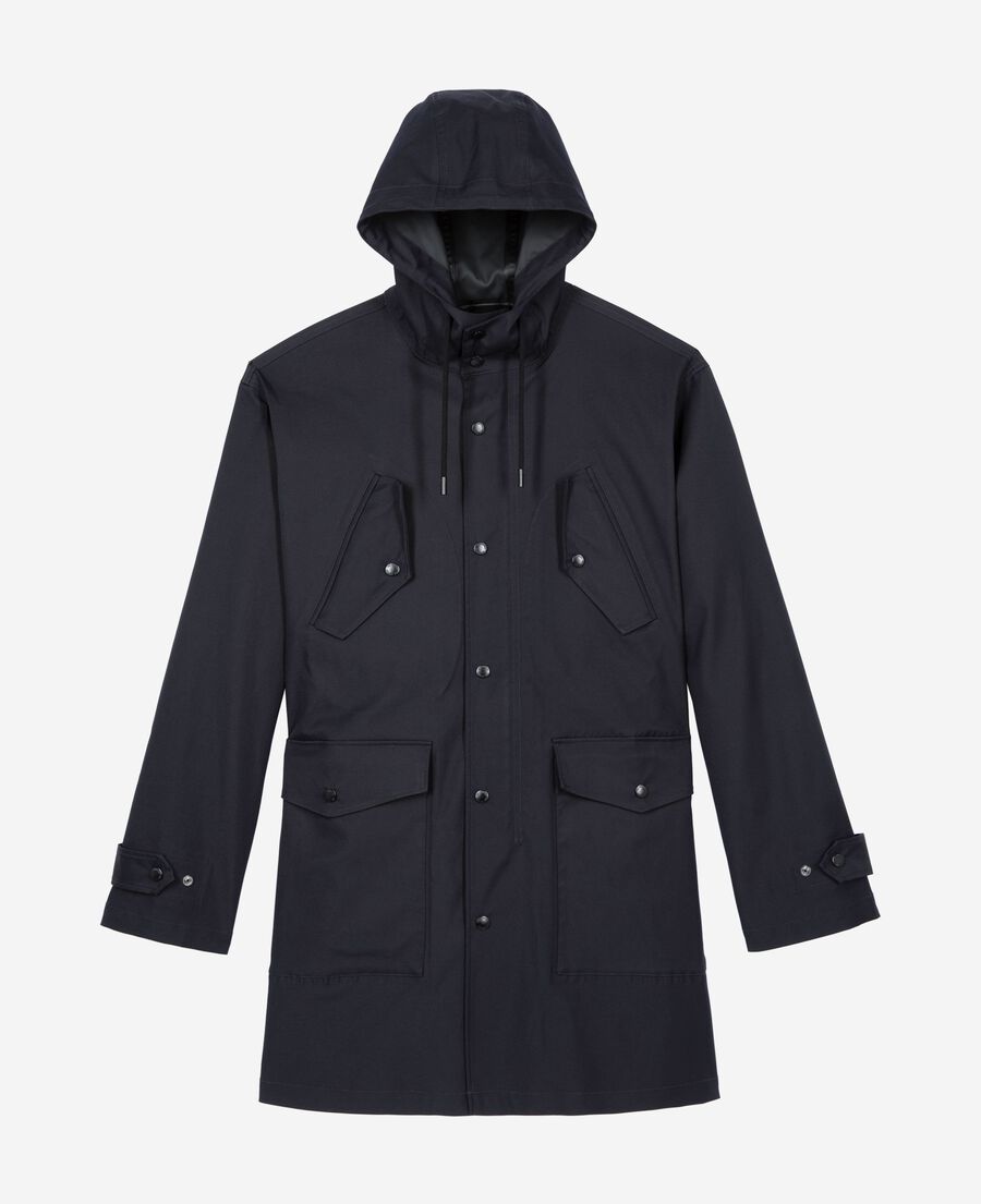 The Kooples H NAVY navy blue hooded water-repellent parka