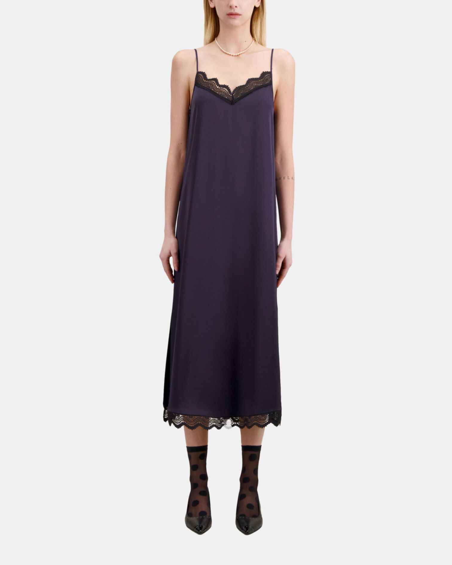 Robe nuisette longue bleu marine, NAVY, hi-res image number null