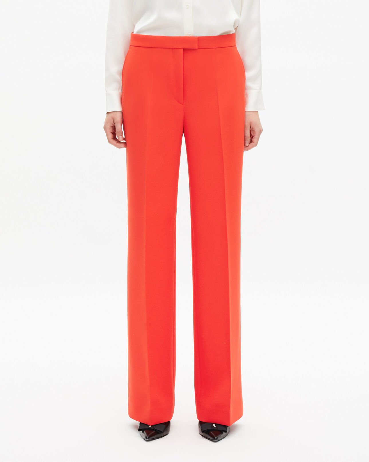 The Kooples FEMME ORANGE pantalon tailleur orange en crêpe