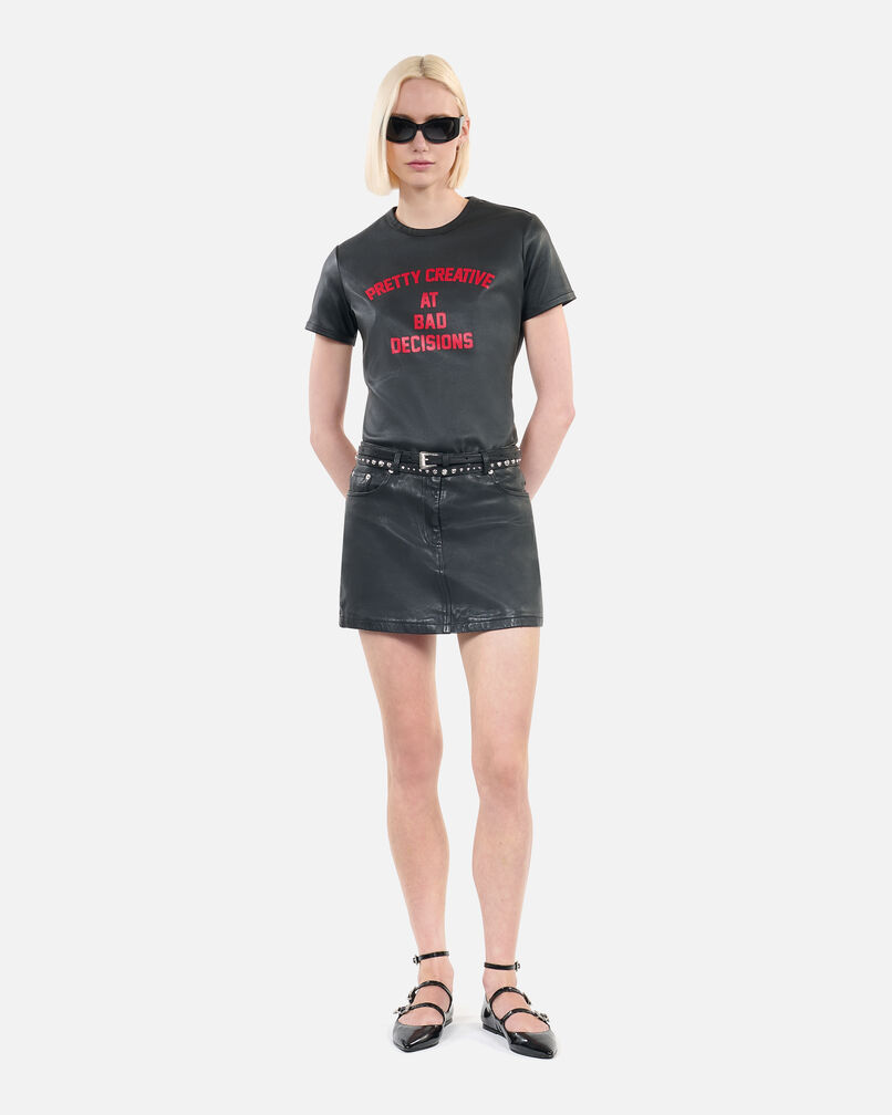 The Kooples DAMEN BLACK schwarzes t-shirt „pretty creative“