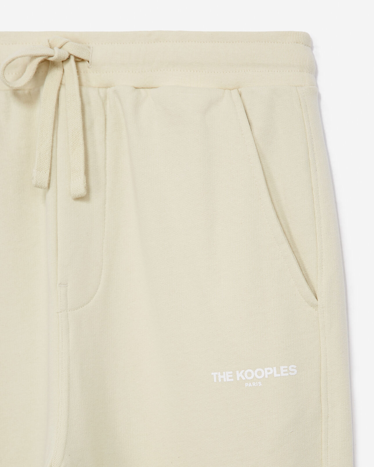 The Kooples HOMME ECRU jogging en coton écru épais