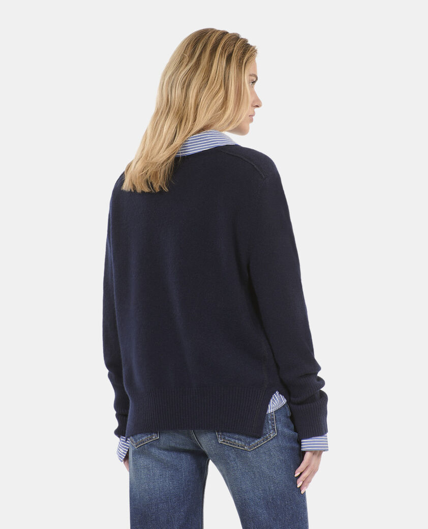 The Kooples FEMME NAVY pull en cachemire bleu marine