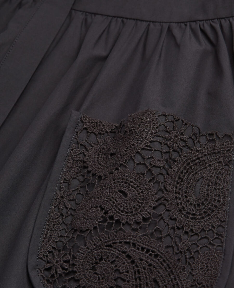 robe courte noire sans manches poches