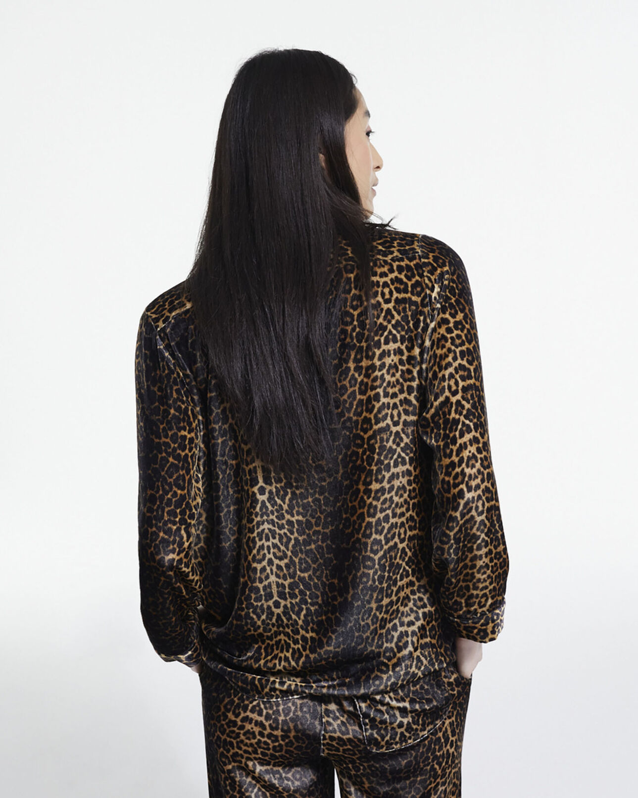 The Kooples WOMEN LEOPARD velvet leopard print shirt