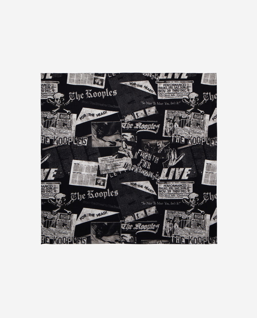 The Kooples MUJER BLACK WHITE pañuelo estampado de lana y seda
